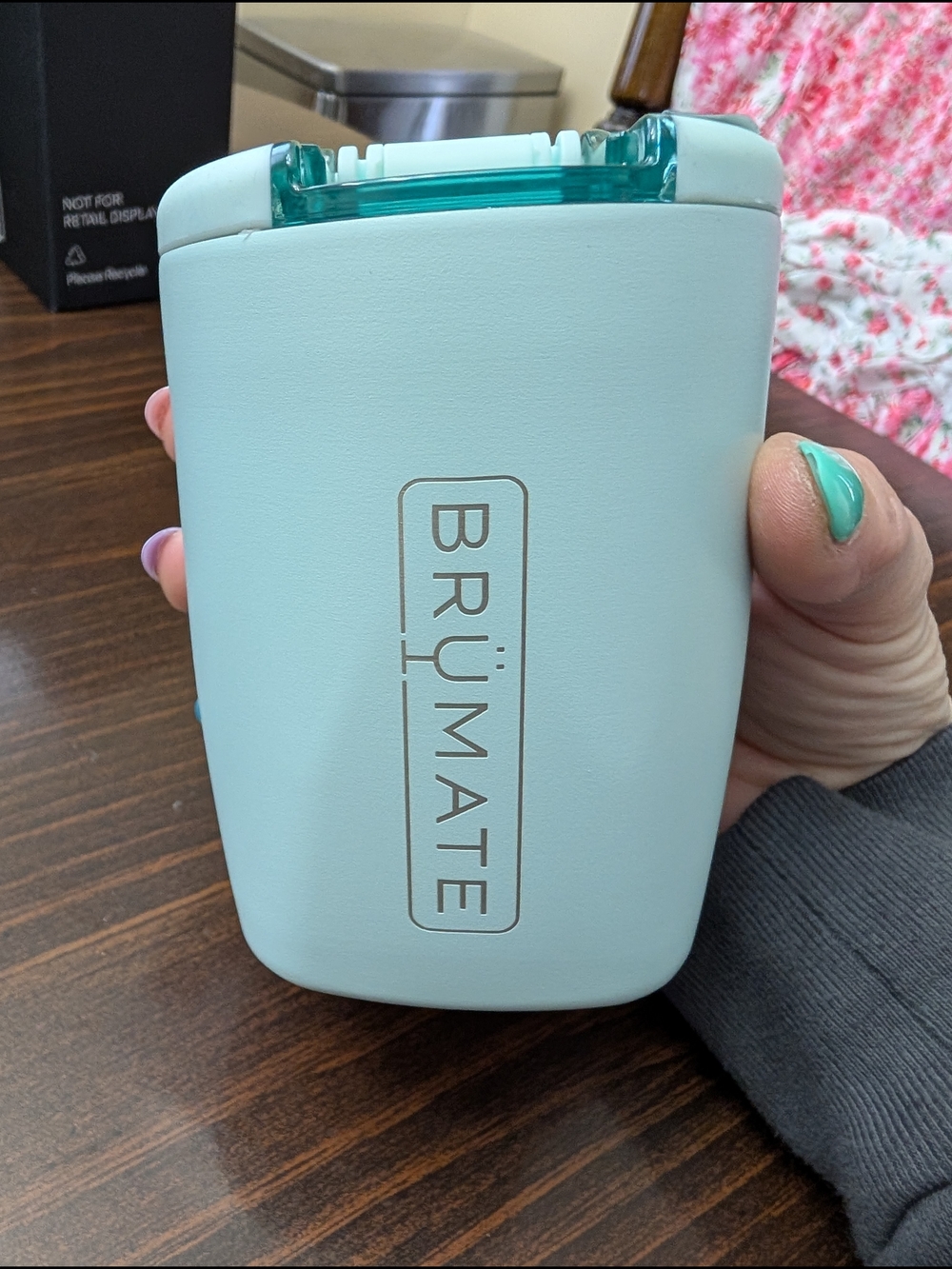 BrüMate Rocks 12oz Lowball - Light Mint with Teal Lid - Picture 4 of 4